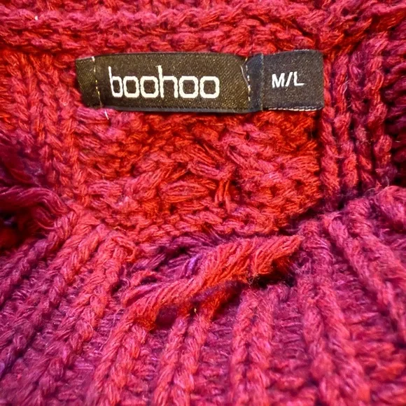 Boohoo Burgundy Cable Knit Sweater - Picture 10 of 11